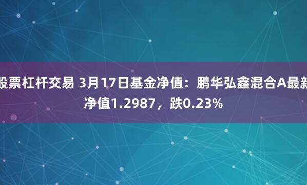 股票杠杆交易 3月17日基金净值：鹏华弘鑫混合A最新净值1.2987，跌0.23%