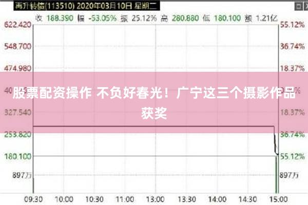 股票配资操作 不负好春光！广宁这三个摄影作品获奖