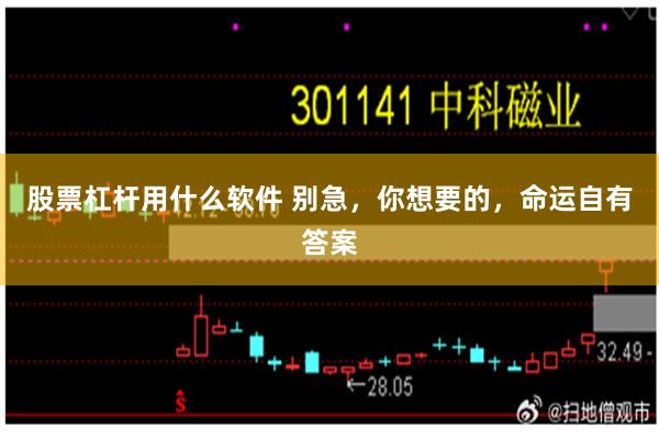 股票杠杆用什么软件 别急，你想要的，命运自有答案