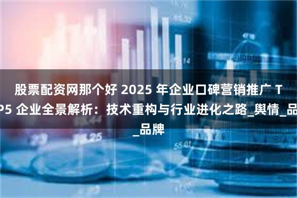 股票配资网那个好 2025 年企业口碑营销推广 TOP5 企业全景解析：技术重构与行业进化之路_舆情_品牌