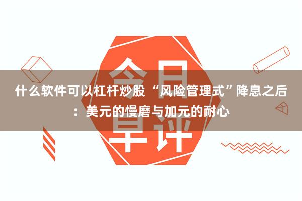 什么软件可以杠杆炒股 “风险管理式”降息之后:美元的慢磨与加元的耐心
